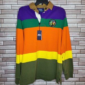 NWT Men's‎ Polo Ralph Lauren Medium Striped Long Sleeve Rugby Shirt Southwest